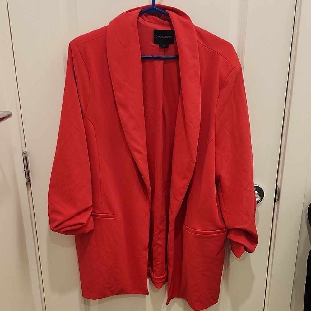 Hot Pink Open-Front Blazer Jacket